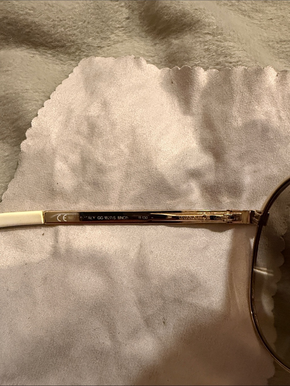 Gucci GG1827/S BNCK Gold White Aviator Sunglasses Made in Italy w/ Case - Picture 8 of 8